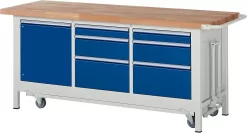 Werkbank Serie 8570, Absenkbar, 6 Schubladen, 1 Tür Mit Fachboden