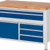Werkbank Serie 8922, 5 Schubladen, 2 Fachböden Mit Tür, Höhenverstellbar, B 1250 X T 700 X H