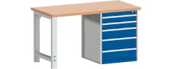 Werkbank W-1577/11-2.34, Enzianblau RAL 5010